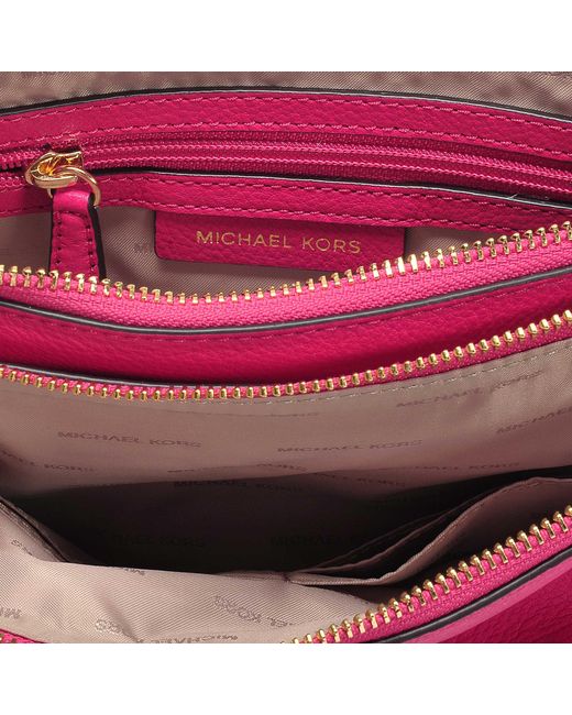 MICHAEL Michael Kors Double Zip Crossbody Bag In Ultra Pink Small Pebbled Leather