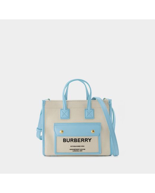 Burberry Freya Tote Bag - - Cotton - Blue