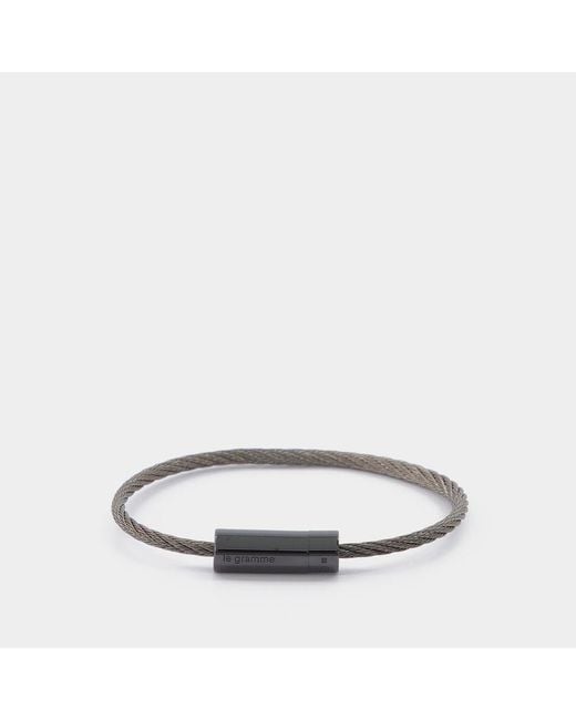 Le Gramme Black 7g Polished Ceramic Cable Bracelet for men