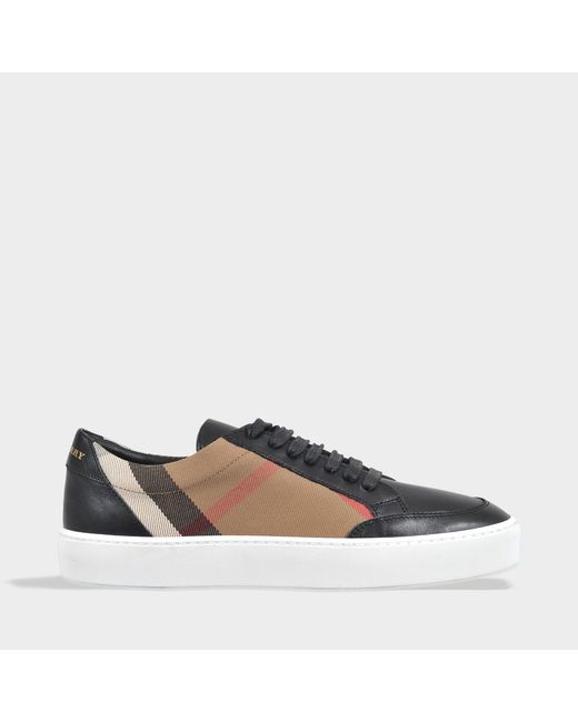 Burberry Multicolor Salmond Classic Check Sneakers In Check Leather