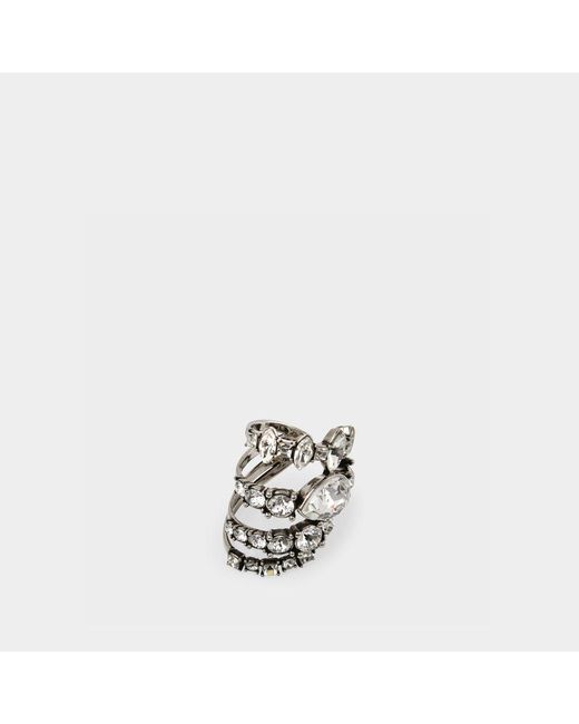 Alexander McQueen White Short Jew Stacked Ring