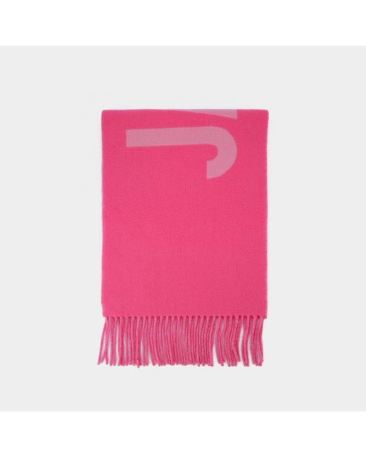 Jacquemus Wool Scarf in Pink | Lyst