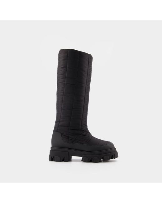 Gia Borghini Black Tall Puffer Boots