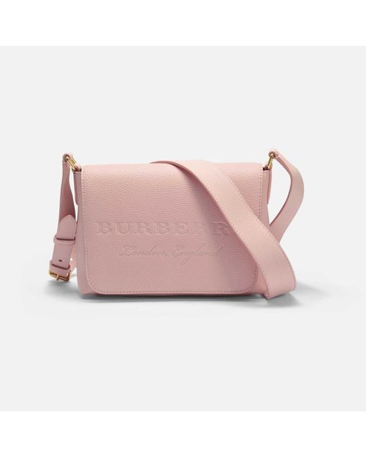 Burberry Pink Small Burleigh Crossbody Bag In Pale Ash Rose Grained Calfskin