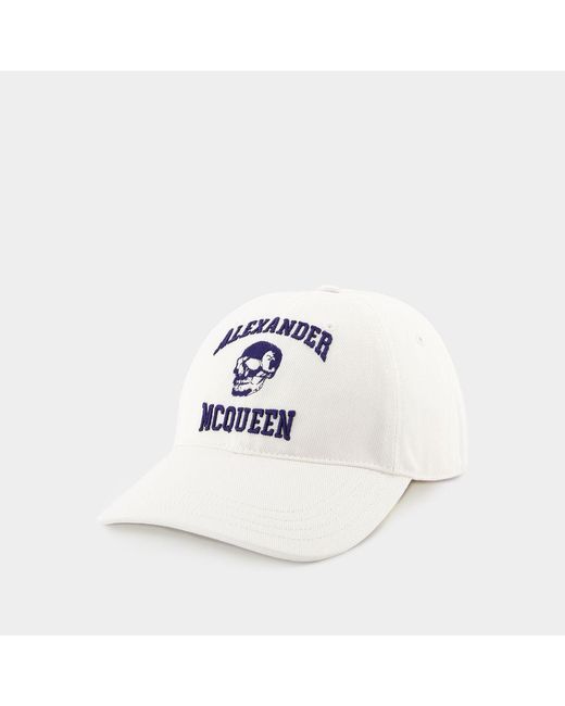 Alexander McQueen White Varsity Skull Lo Cap for men