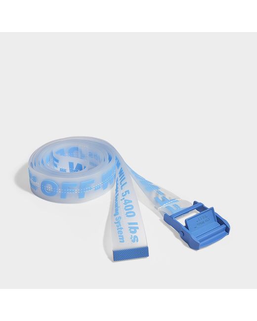 Off-White c/o Virgil Abloh Rubber Industrial Belt In Transparent Blue Synthetic Fabric
