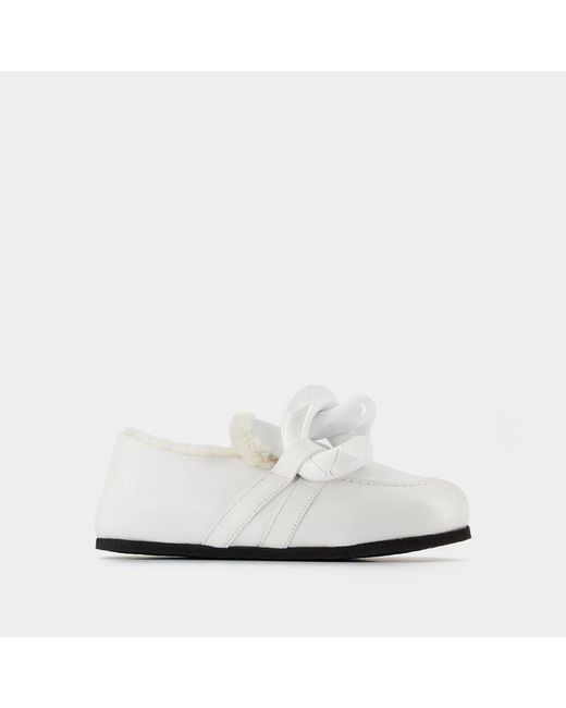 J.W. Anderson White Chain Loafers Close Back