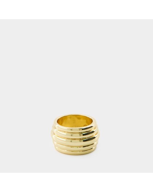 Anine Bing Metallic Chunky Ribbed Ring Gold Ring