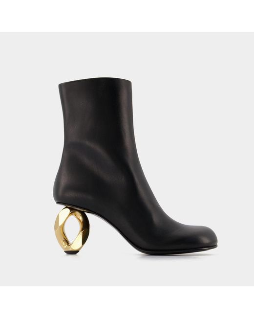 J.W. Anderson Black Chain Ankle Boots