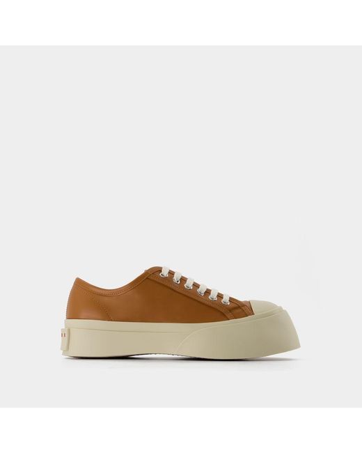 Marni Brown Laced Up Pablo Sneakers - - Camel - Leather