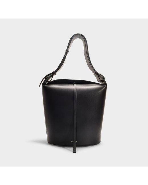 Burberry Large Bucket Bag In Black Supple Leather