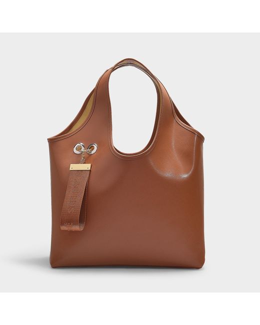See By Chloé Jay Large Logo Tag Leather Tote in Caramel (Brown) | Lyst