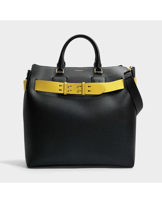 Burberry Large Belt Bag In Black Marais Leather