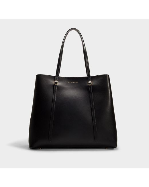 Polo Ralph Lauren Large Lennox Pebble Leather Tote Bag in Black | Lyst