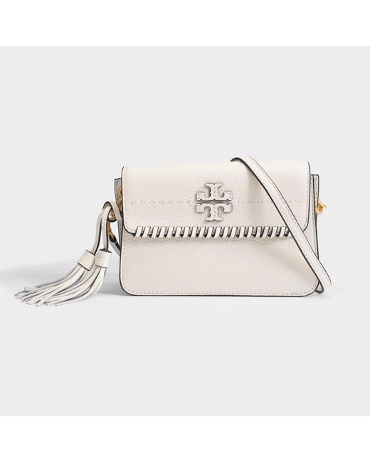 Tory Burch Multicolor Mcgraw Whipstitch Crossbody Bag In Ivory Calfskin