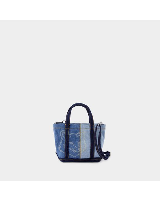 Maison Kitsuné Blue Fox Head Mini Shopper Bag