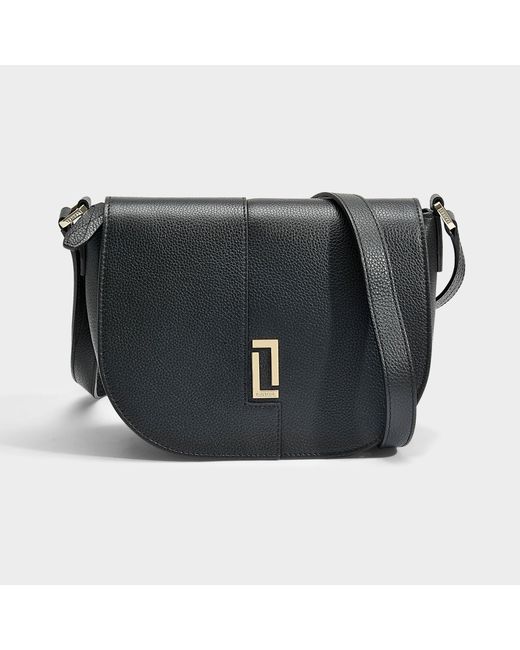 Lancel Lola S Flap Saddle Bag In Black Grained Leather | Lyst Canada