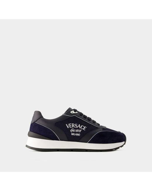 Versace Blue New Runner Sneakers for men