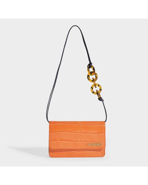 Jacquemus Le Sac Riviera Bag In Orange Calfskin