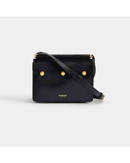 Burberry Baby Title Pocket Bag In Black Leather | Lyst