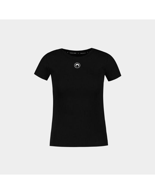 MARINE SERRE Black 1x1 Rib T-shirt
