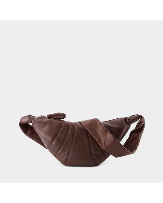 Lemaire Brown Small Croissant Crossbody Bag - - Leather - Roasted Pecan