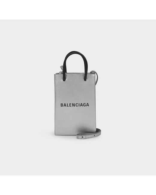 Balenciaga Metallic Shop Phone Holder Bag