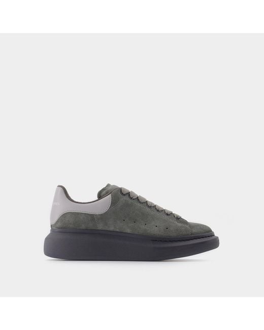 Alexander McQueen Leather Oversized Sneaker in Grey (Grey) for Men ...