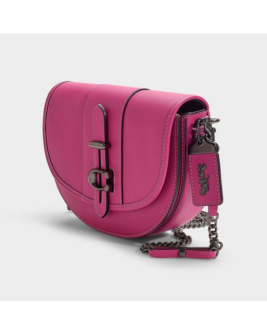 COACH Glovetanned Leather Saddle Bag in Pink Save 58 Lyst