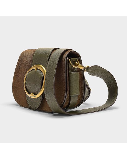 Polo Ralph Lauren Belt Saddle Lennox Medium Crossbody Bag In Olive Green  Calfskin | Lyst
