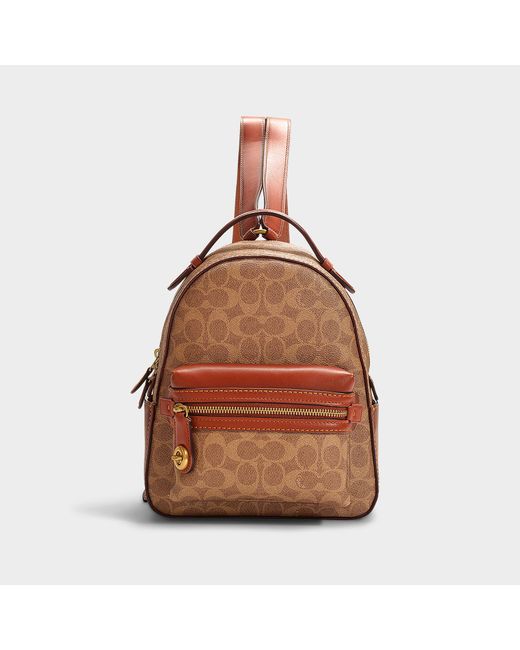 COACH Campus Backpack 23 In Rust Brown Canvas