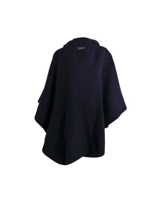 Burberry Blue Pr Carla Hooded Knitted Poncho