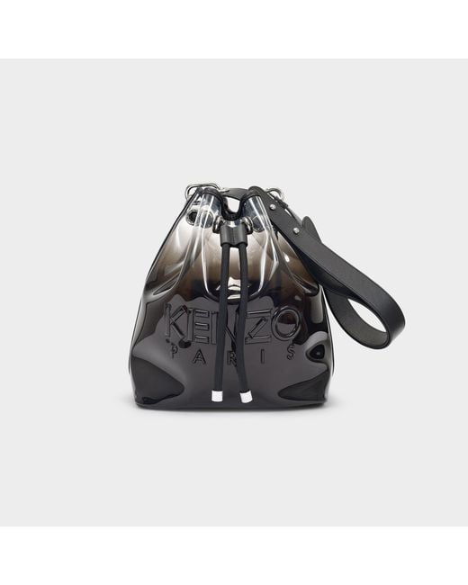 KENZO Kombo Bucket Bag In Black Tpu Leather