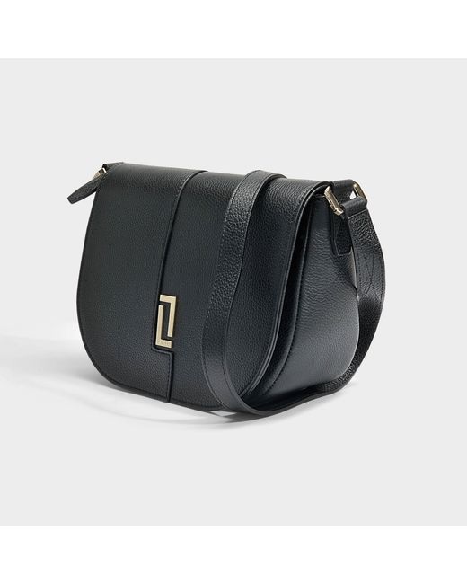 Lancel Lola S Flap Saddle Bag In Black Grained Leather | Lyst Canada