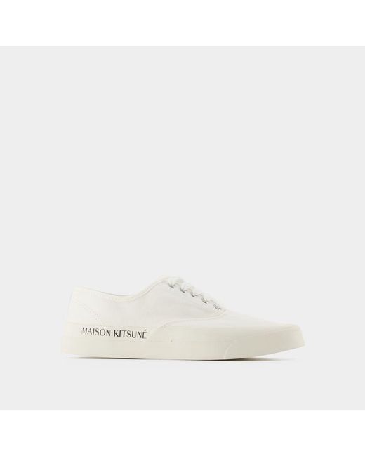 Maison Kitsuné White Lace-up Sneakers