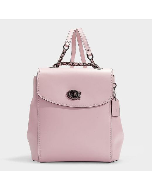 COACH Orange Signature Parker Backpack In Pink Calfskin