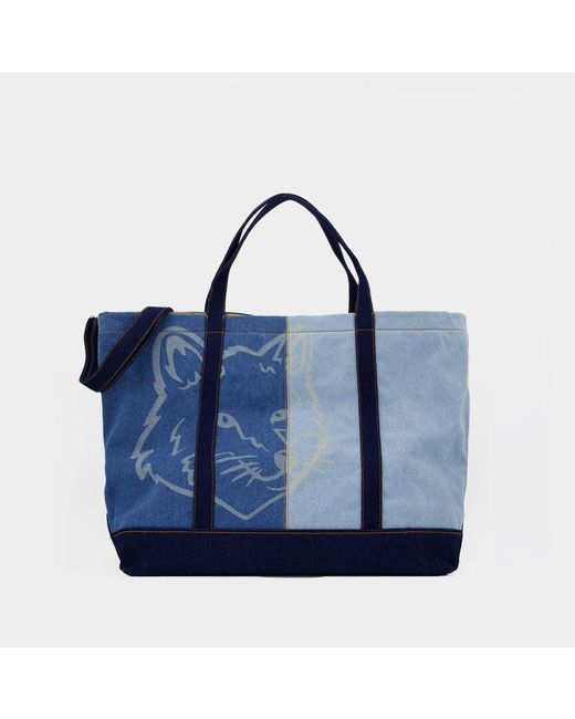Maison Kitsuné Blue Fox Head Weekender Shopper Bag