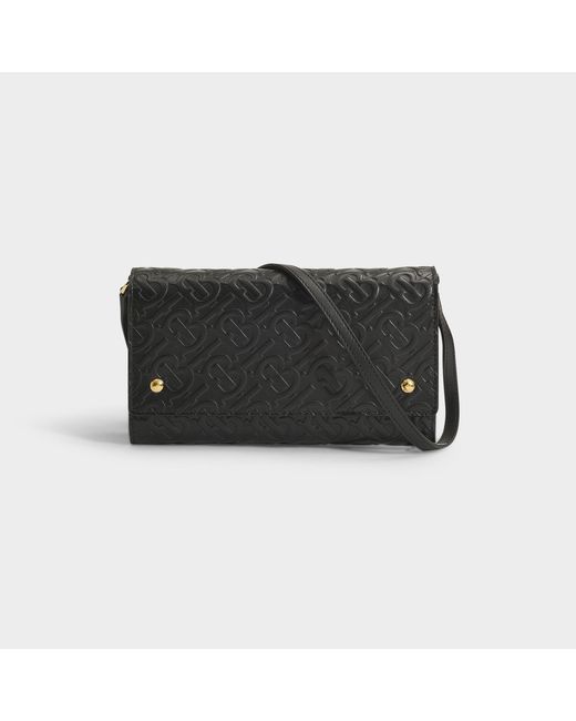 Burberry Monogram Leather Wallet With Detachable Strap in Black - Save 42% - Lyst