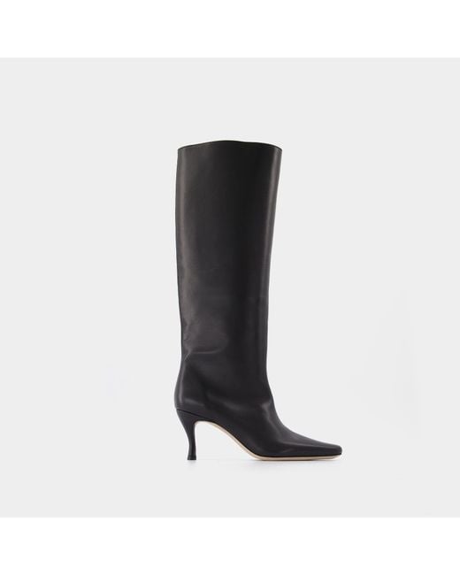 BY FAR Stevie 42 Black Smooth Calf Leather Boots Lyst