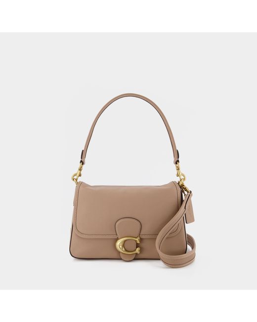 COACH Brown Tabby Soft Hobo Bag - - Taupe - Leather
