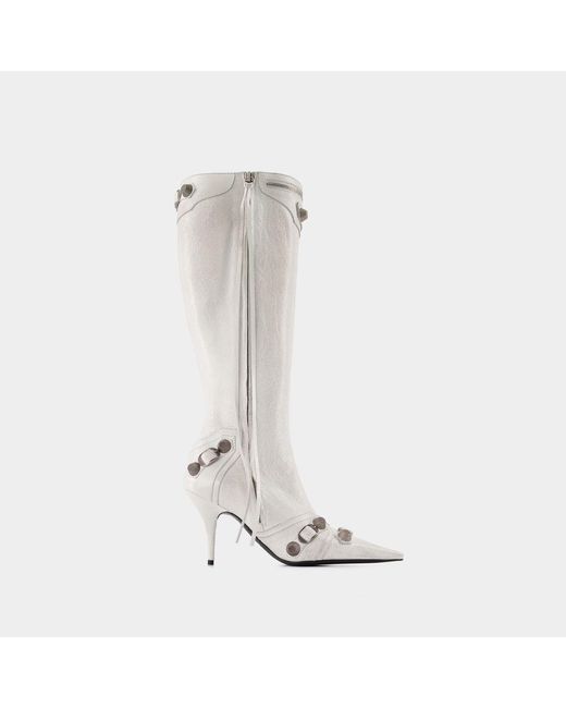 Balenciaga White Cagole H90 Boots