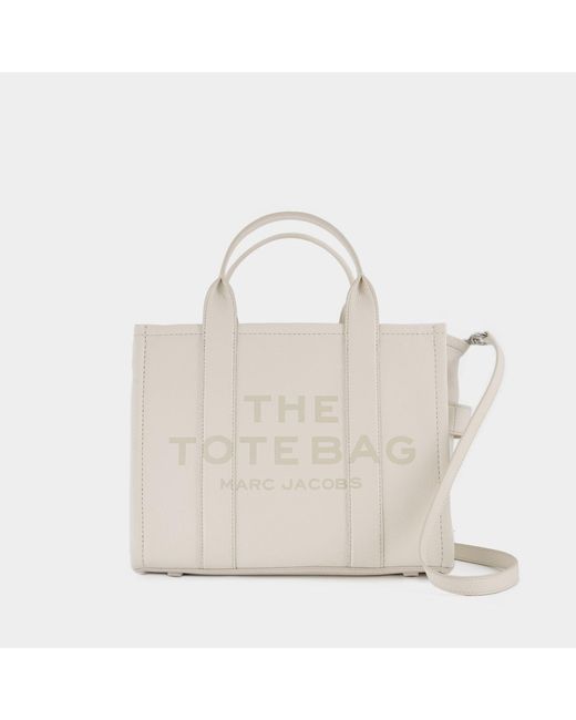 Marc Jacobs White The Medium Tote Bag - - Leather - Silver