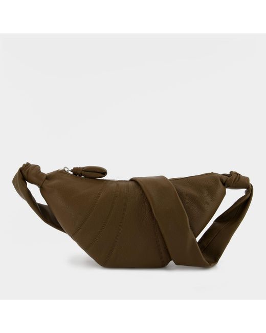 Lemaire Small Croissant Crossbody - - Olive Brown - Leather
