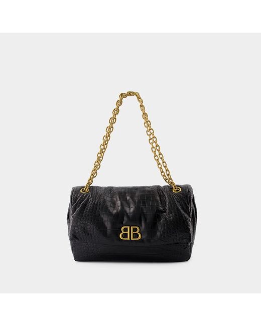 Balenciaga Black Monaco Chain M Crossbody