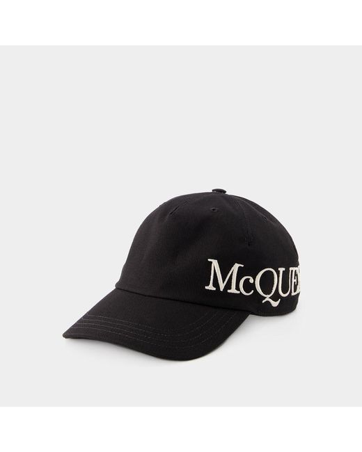 Alexander McQueen Black Oversize Cap for men