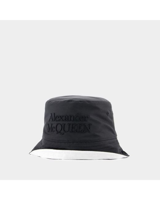 Alexander McQueen Black Low Rever Bucket Hat for men