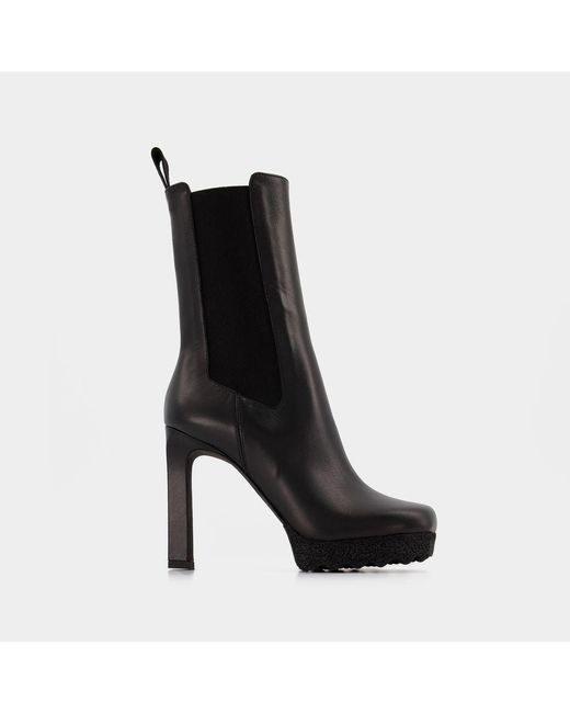 Off-White c/o Virgil Abloh Sponge Sole High Chelsea Boots In Black Leather