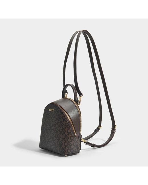 DKNY Bryant Mini Backpack Crossbody In Brown Logo Brown Coated Logo Pvc in Black Lyst