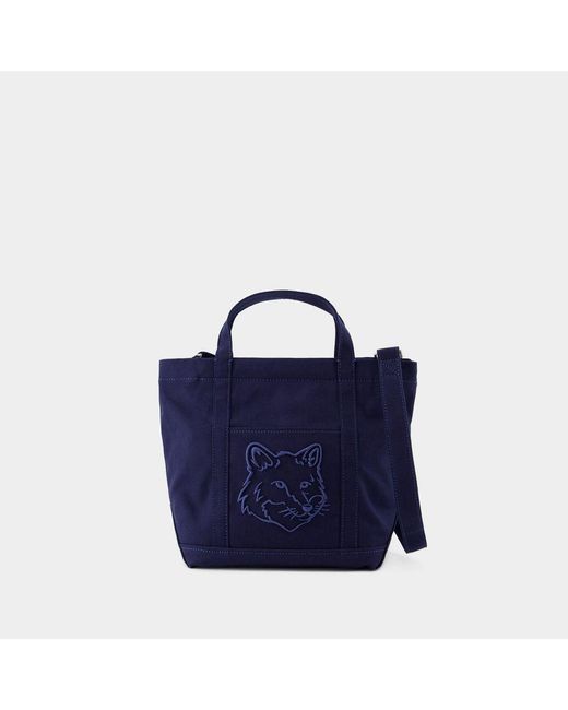 Maison Kitsuné Blue Fox Head Small Shopper Bag