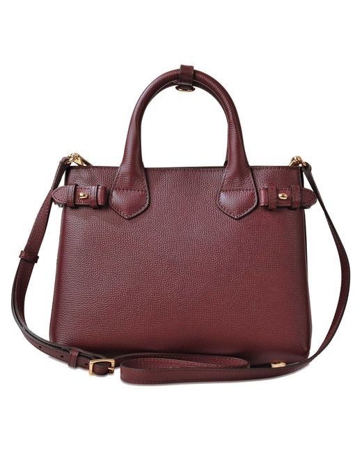 Burberry Multicolor Small Banner Bag In Mahogany Red Grained Calfskin